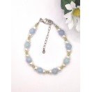 Aquamarine, Peridot & Freshwater Pearl Bracelet